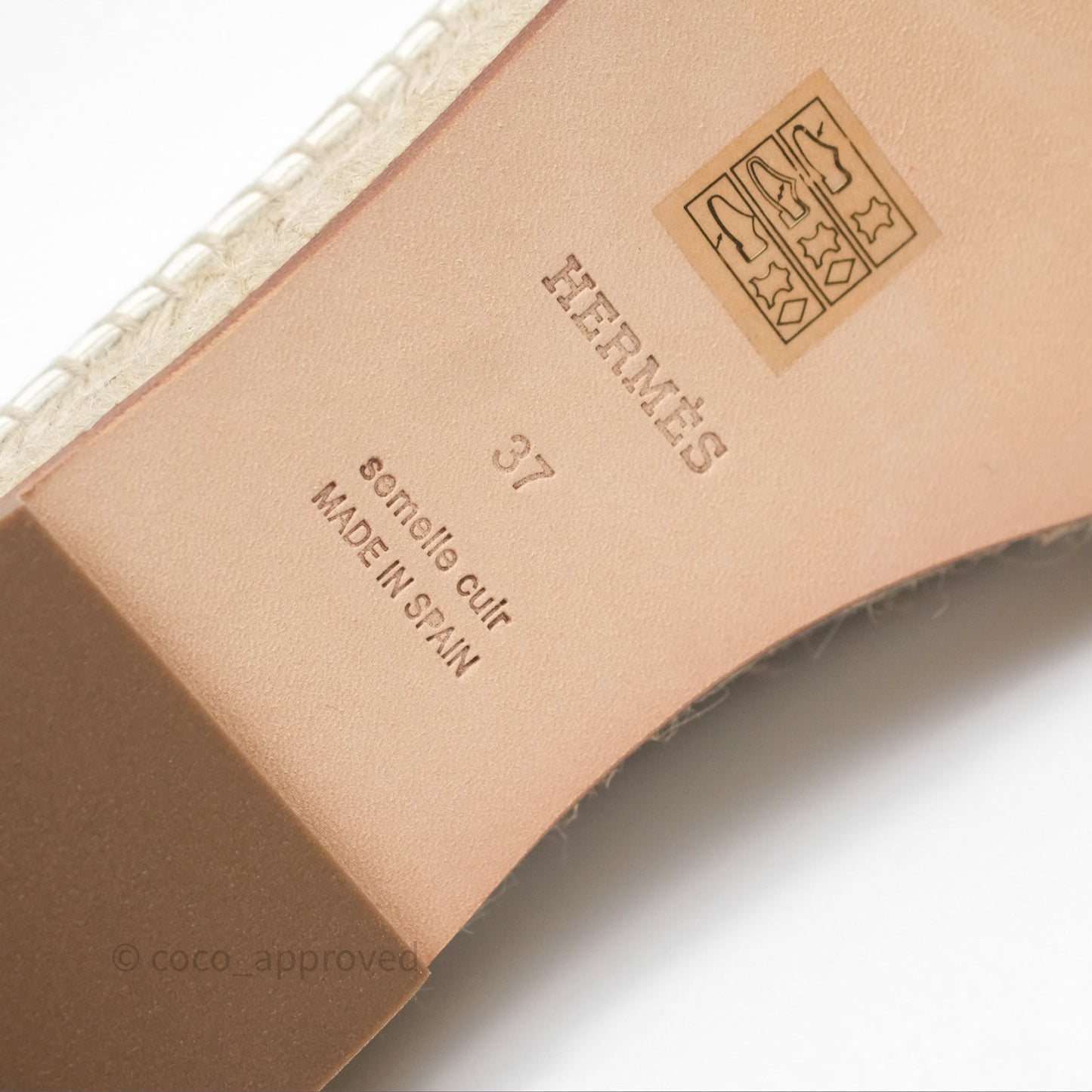Hermès Guapa Espadrille Blanc Calfskin Size 37