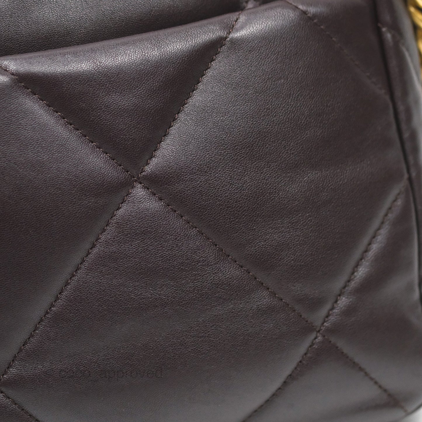 Chanel 19 Medium Dark Brown Mixed Hardware