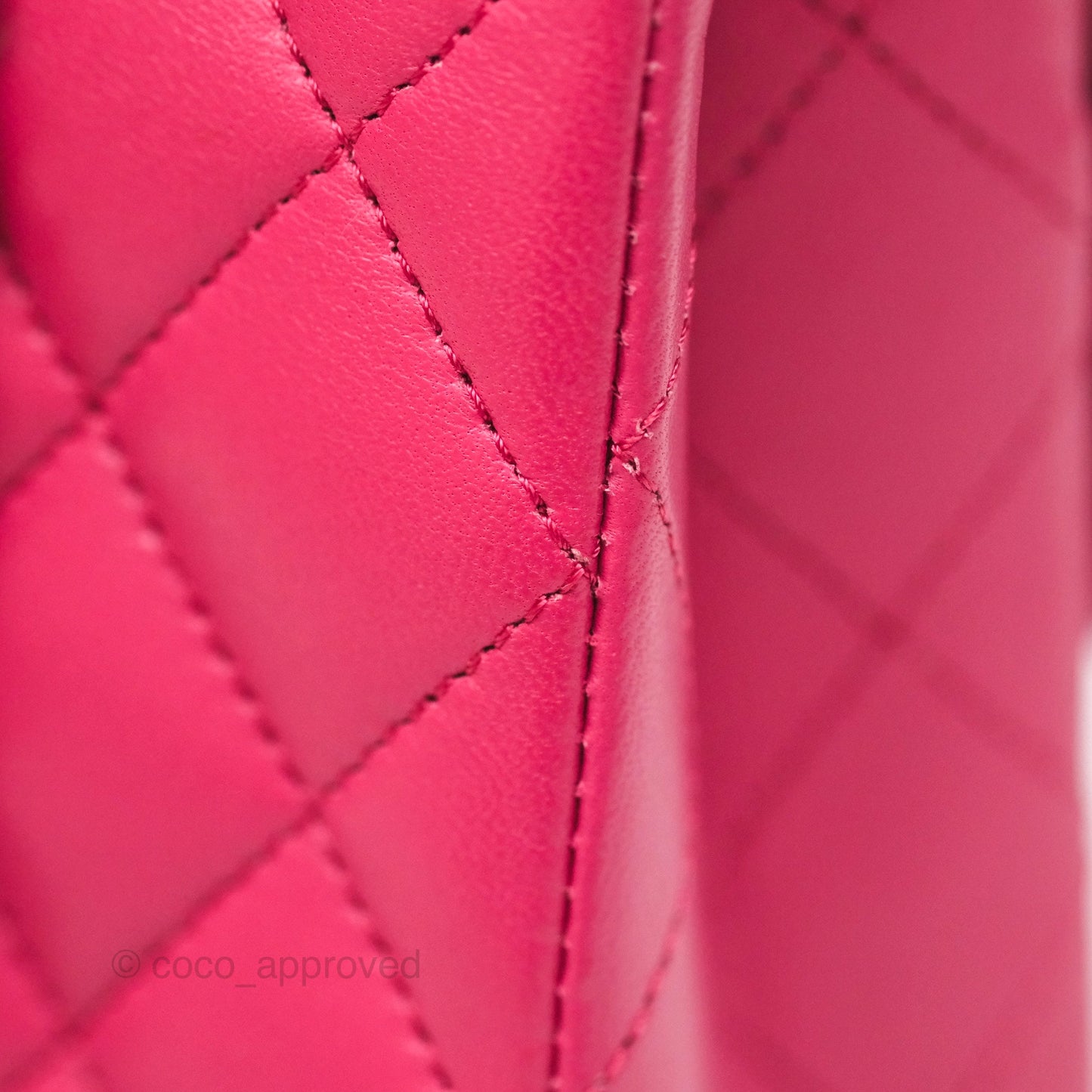 Chanel Classic M/L Medium Flap Quilted Dark Pink Lambskin Silver Hardware