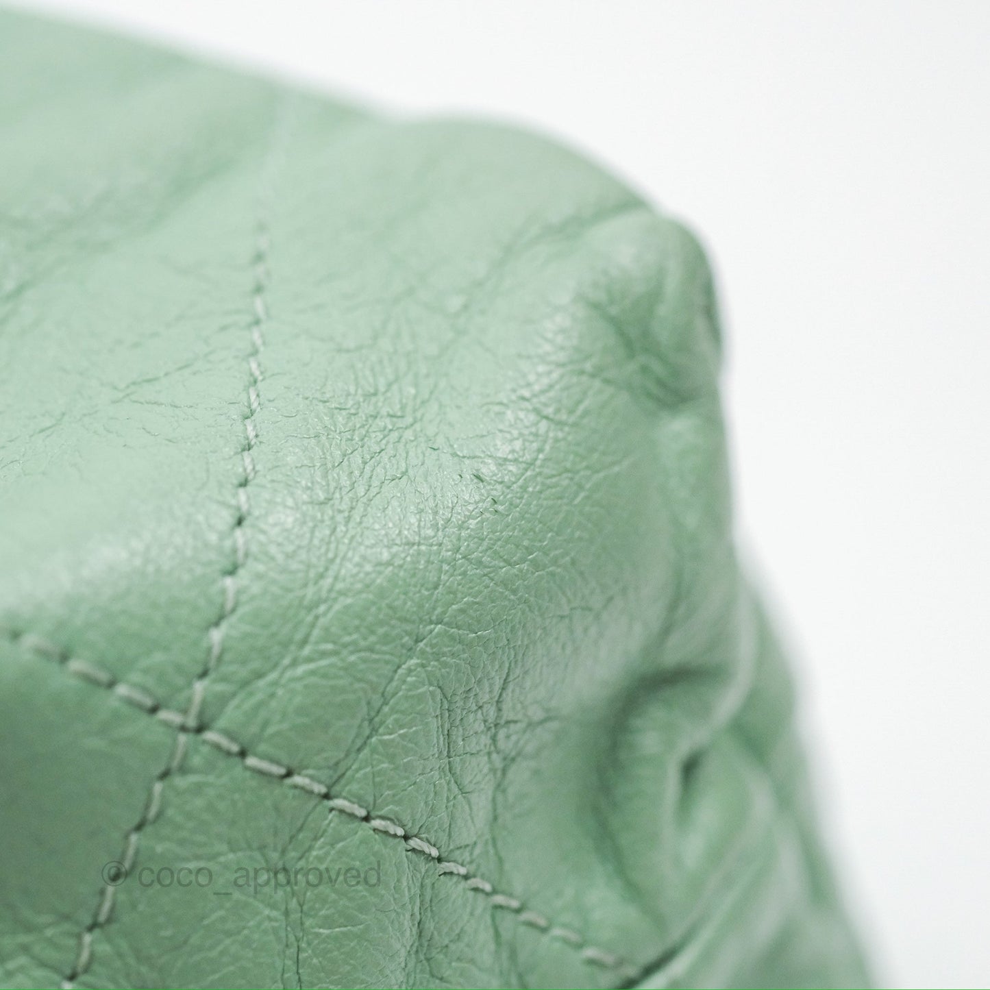Chanel 22 Small Mint Green Shiny Calfskin Aged Gold Hardware