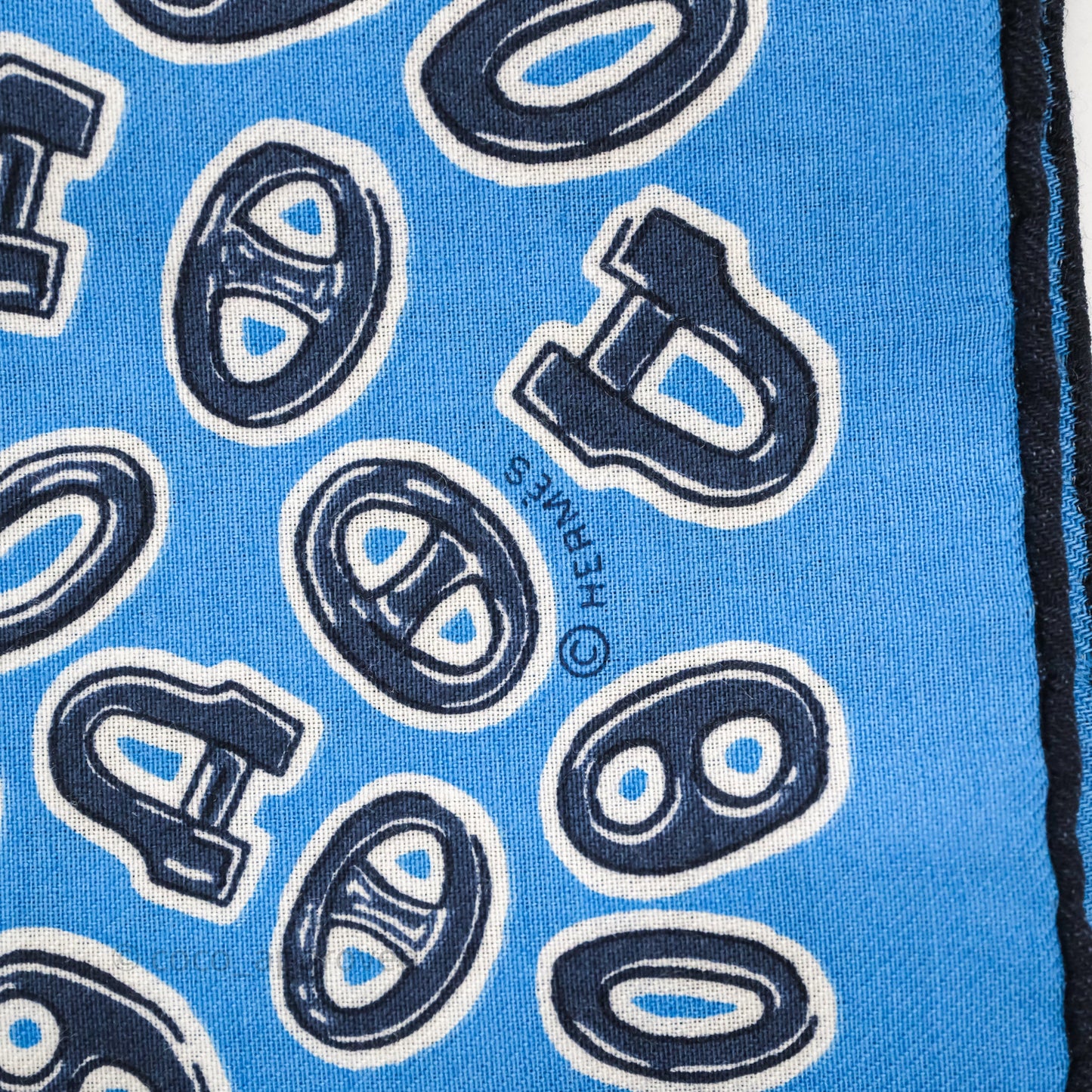 Hermès Wool/Silk Scarf Blue/ Navy