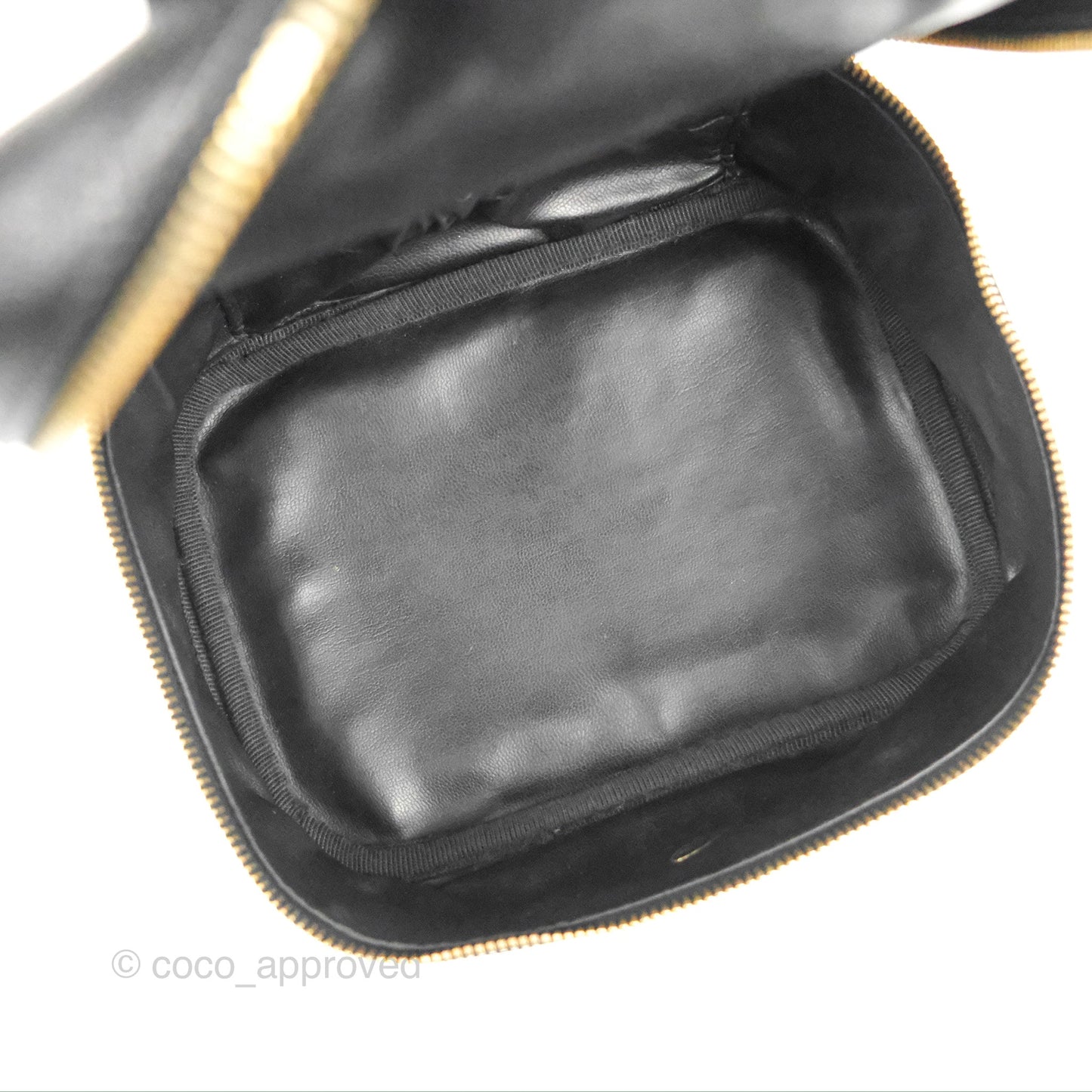 Chanel Vintage Vanity Case Black Caviar Gold Hardware