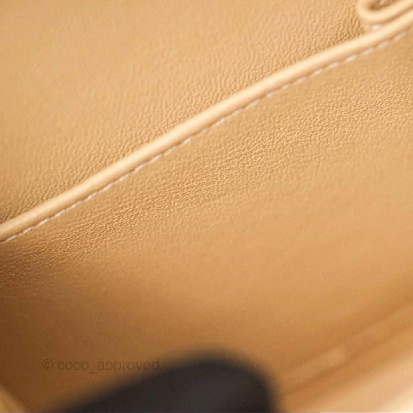 Chanel Classic Small S/M Quilted Flap Beige Caviar Gold Hardware