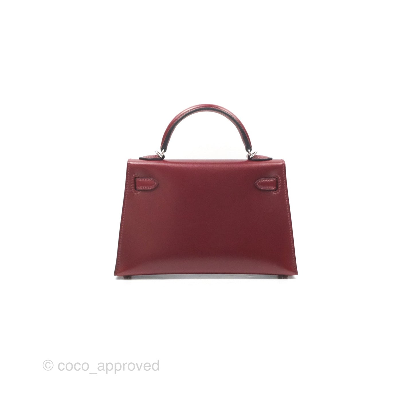 Hermès Mini Kelly II Sellier Rouge H Box Leather Palladium Hardware