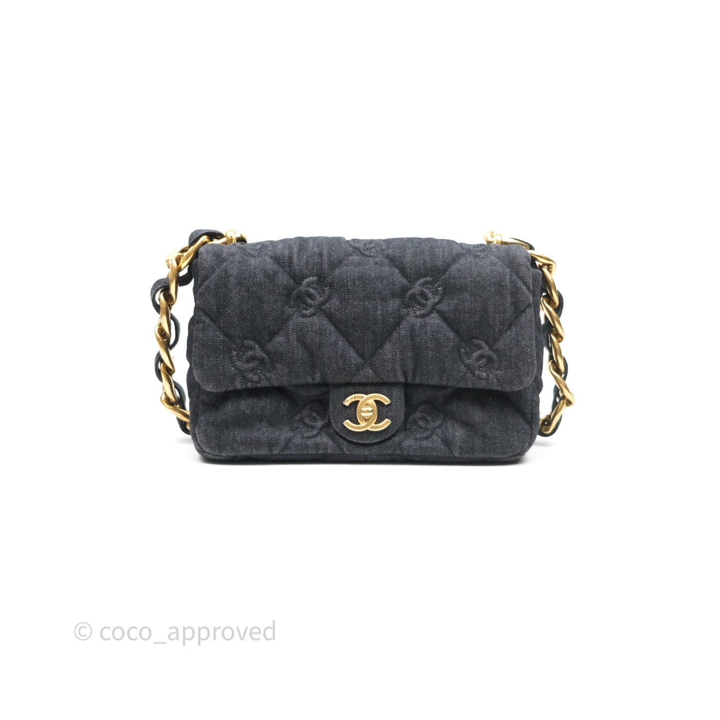 Chanel Medium Funky Town Flap Denim Aged Gold Hardware 22S