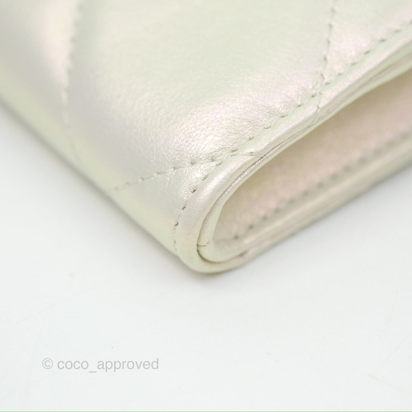 Chanel 19 Phone Holder Iridescent Ivory Mixed Hardware