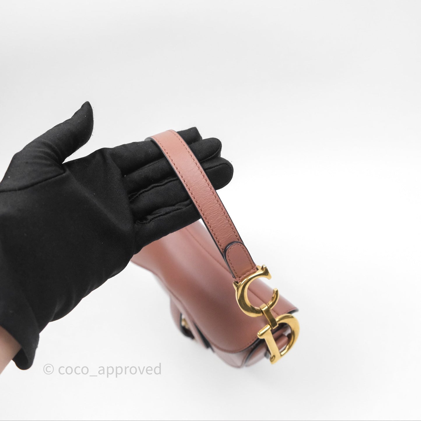 Christian Dior Mini Saddle Bag Rose Taupe Grained Calfskin Gold Hardware