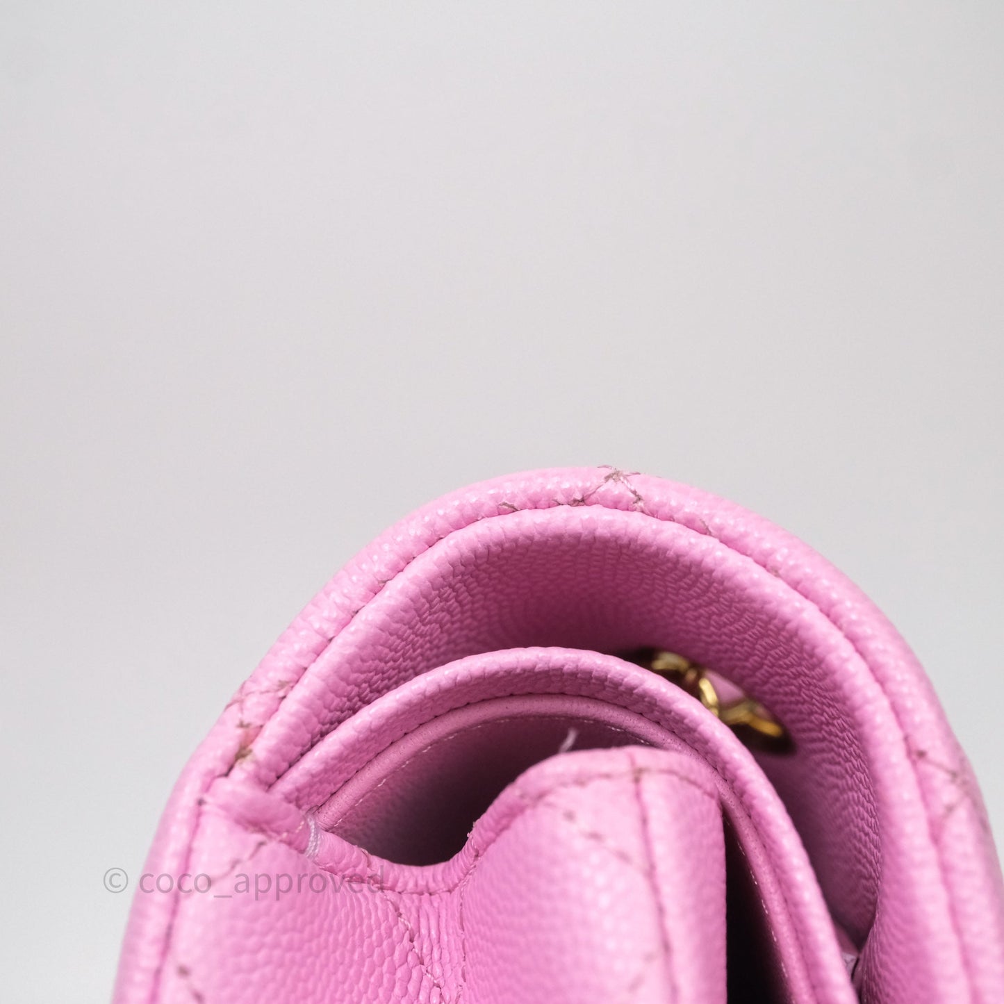 Chanel Small Classic Flap Quilted Pink Caviar Gold Hardware