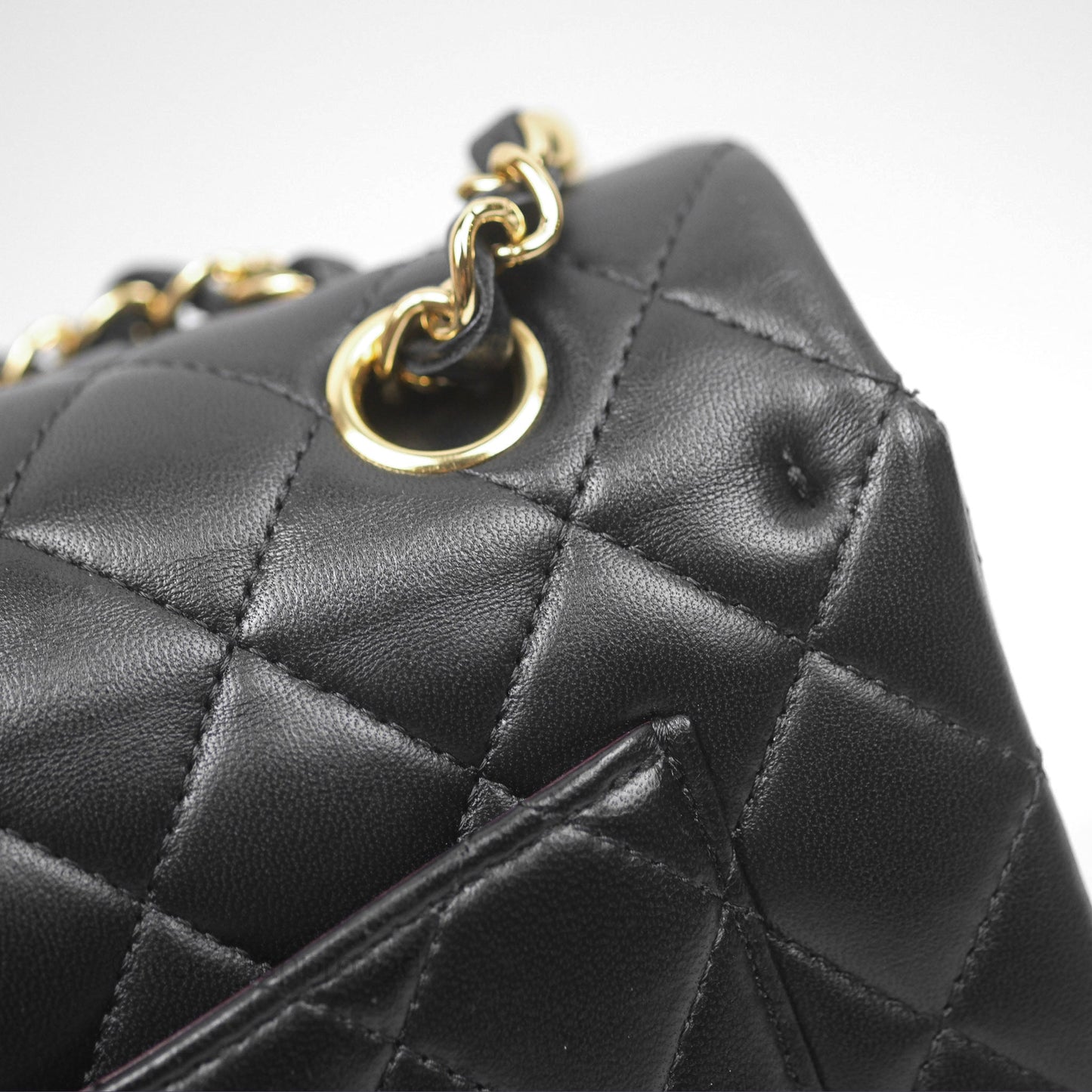 Chanel Small Classic Flap Quilted Black Lambskin Gold Hardware