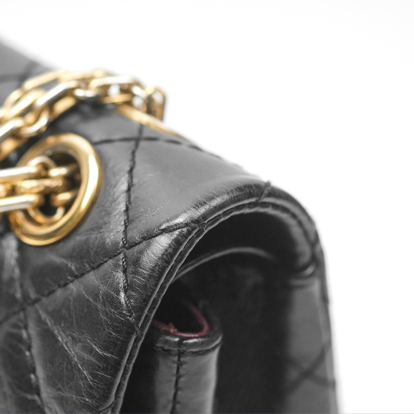 Chanel Reissue 225 Quilted Black Aged Calfskin Aged Gold Hardware