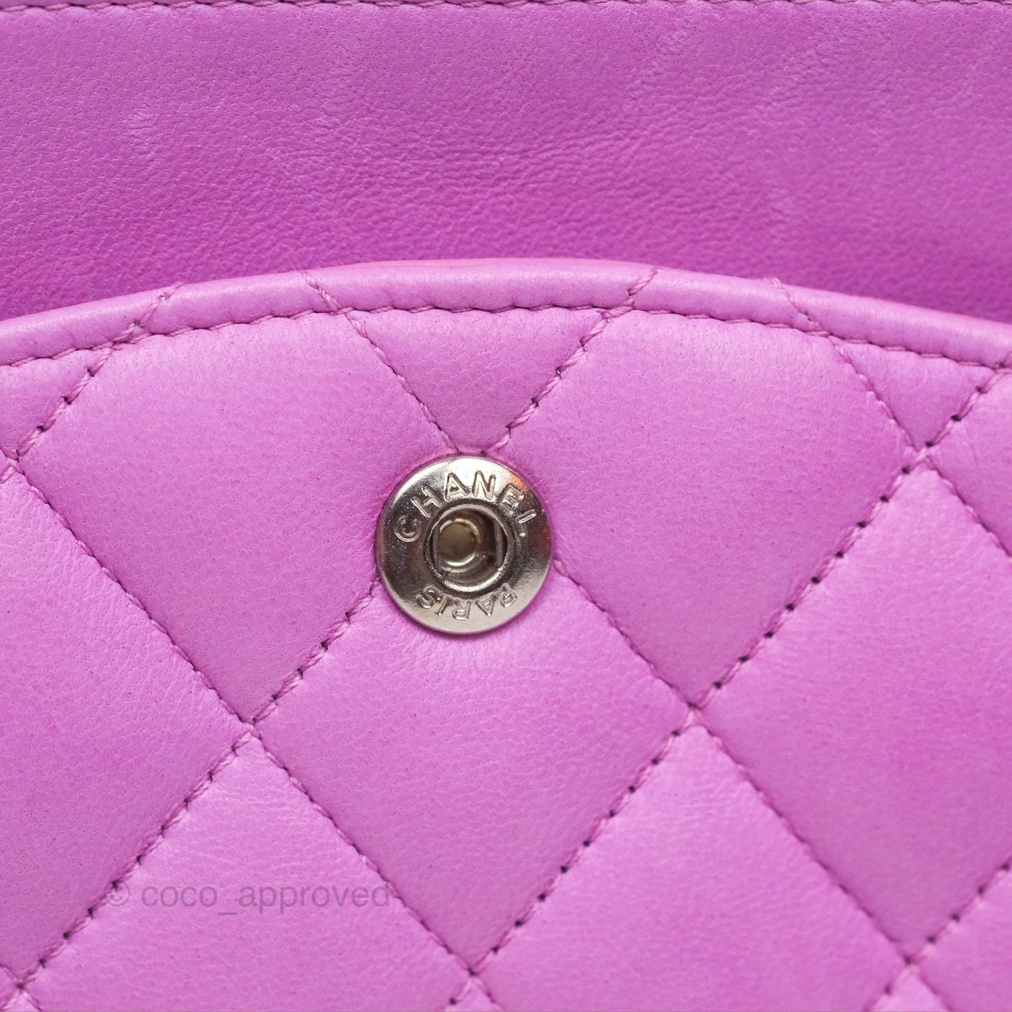 Chanel Medium Classic Flap Quilted Purple Lambskin Silver Hardware