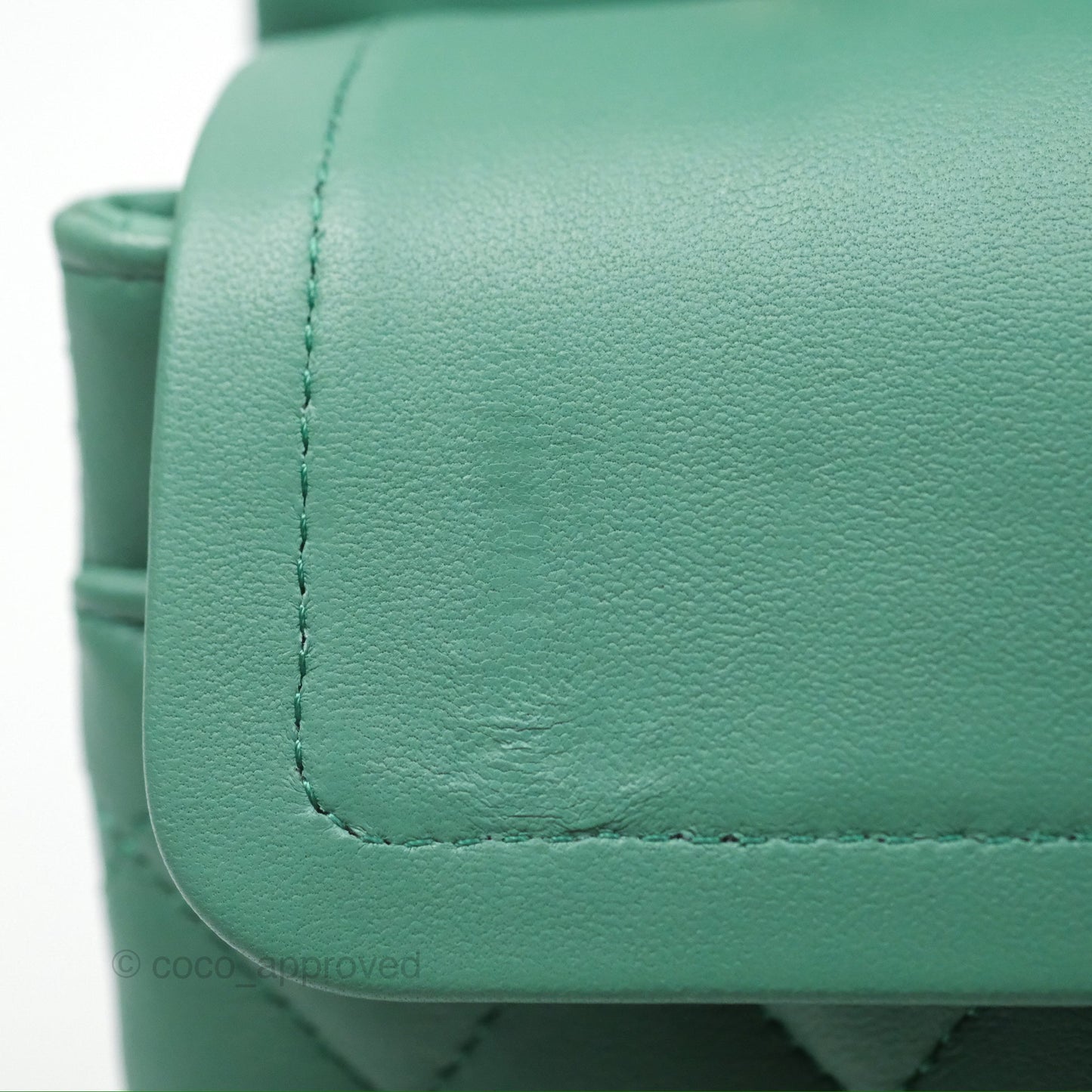 Chanel Small S/M Classic Flap Green Lambskin Gold Hardware