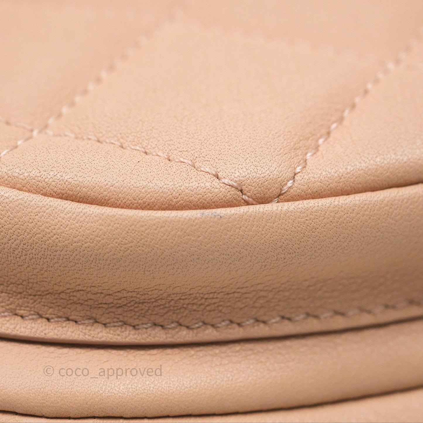 Chanel Messenger Bag Beige Pink Calfskin Aged Gold Hardware