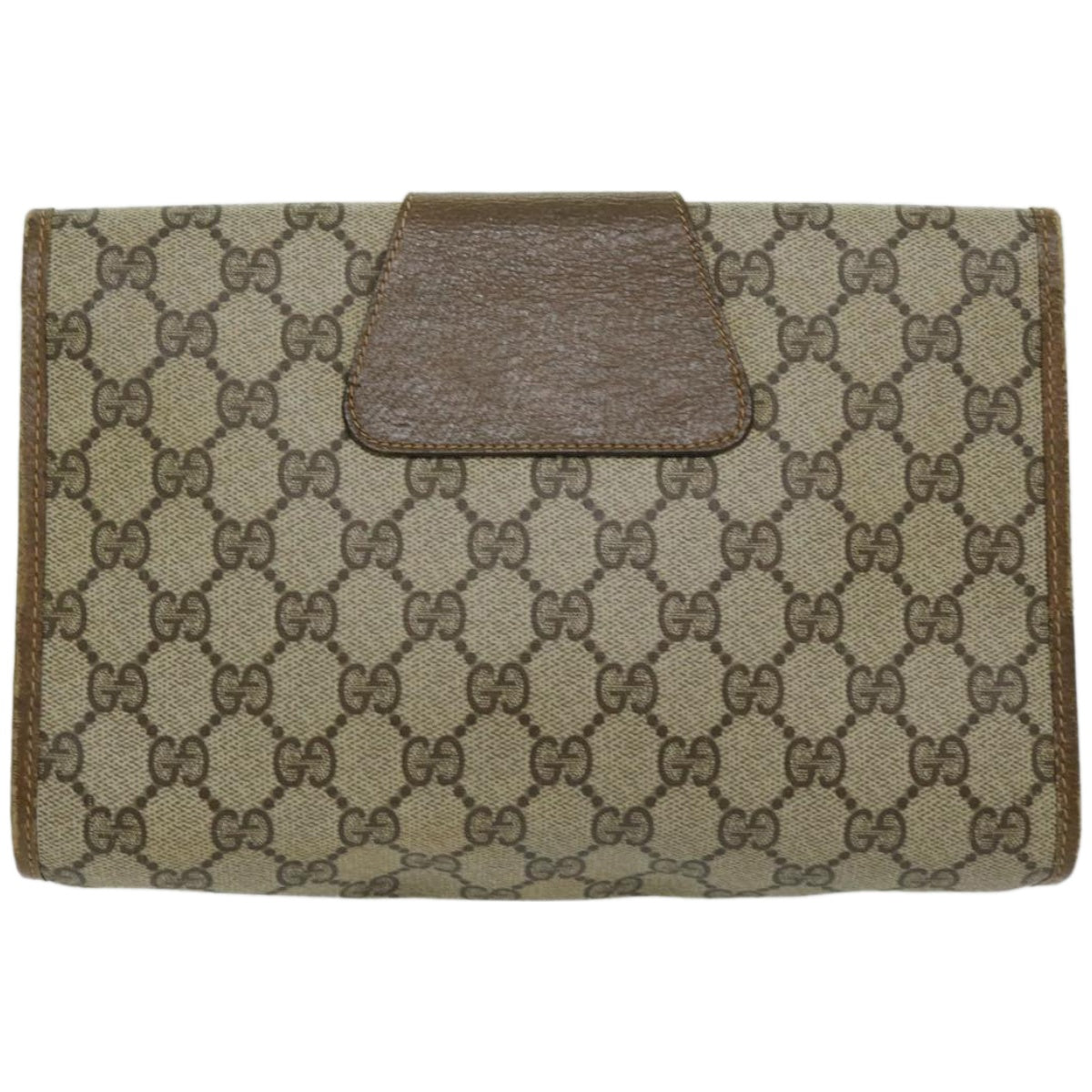 GUCCI GG Canvas Web Sherry Line Clutch Bag PVC Beige Red Green  66716