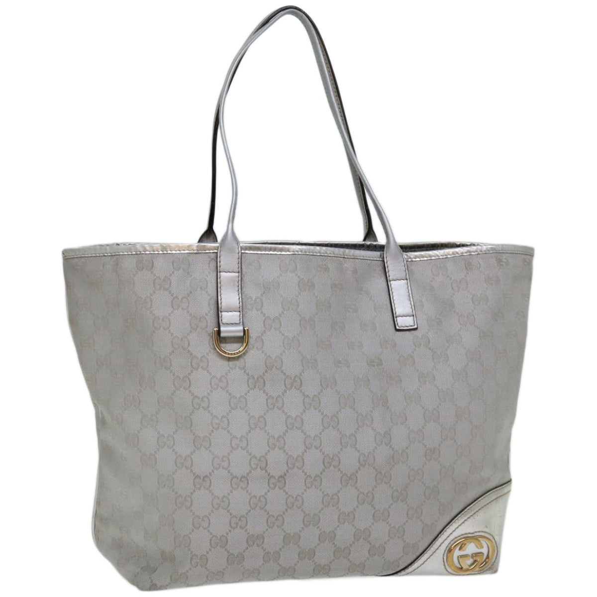 GUCCI GG Canvas Tote Bag Silver 169945  66727