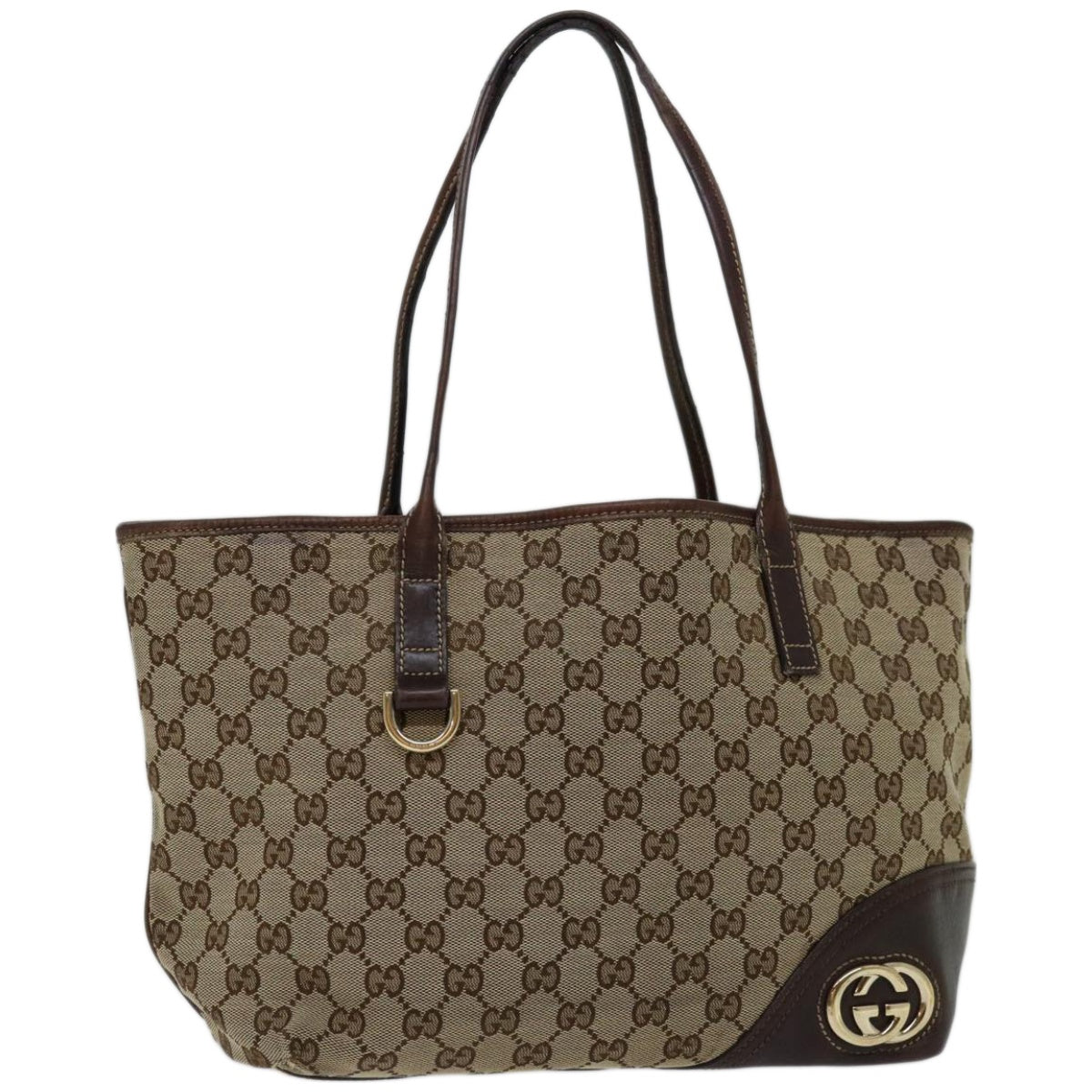 GUCCI GG Canvas Tote Bag Beige Brown 169946  66729
