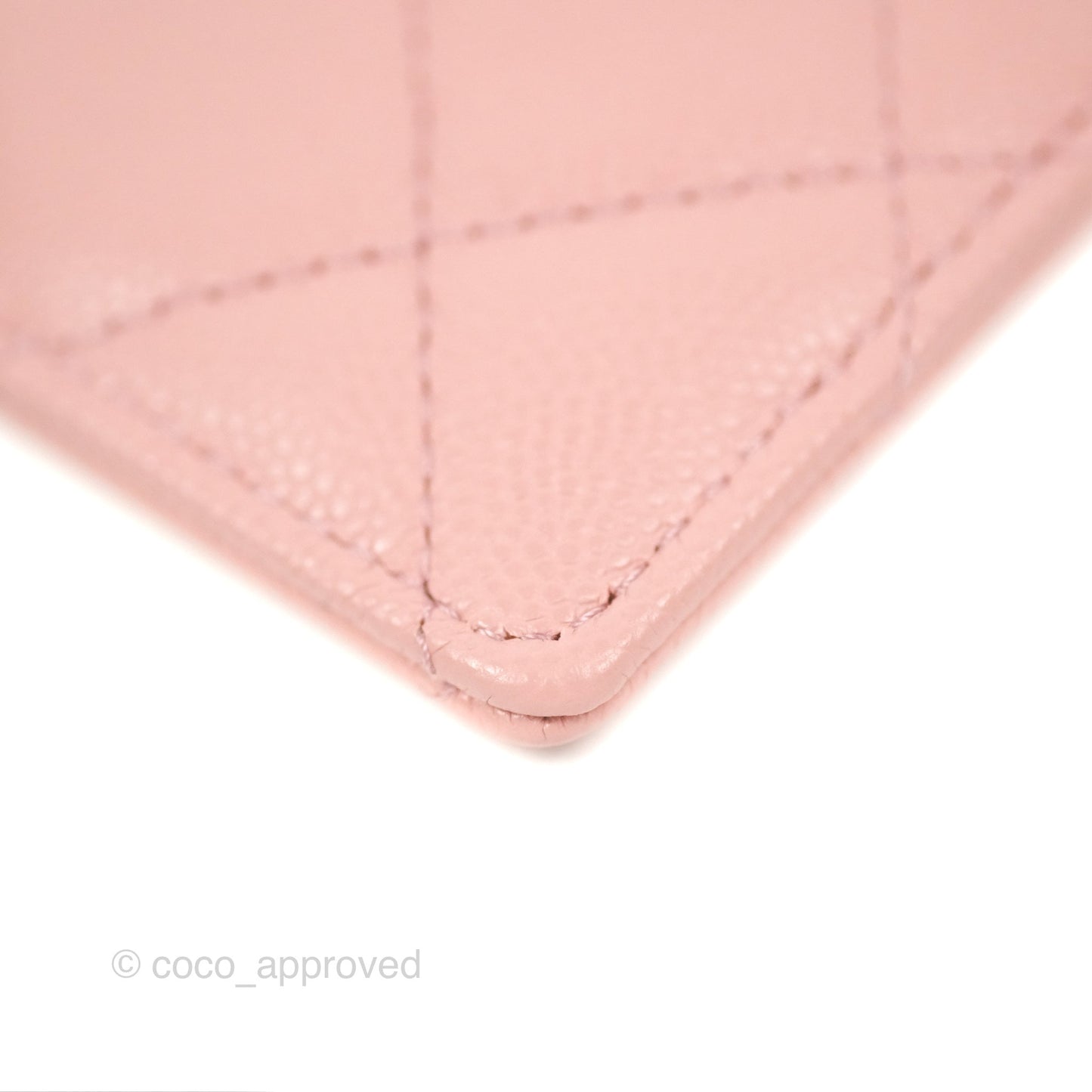 Chanel CC Resin Stone Card Holder Pink Caviar 23K