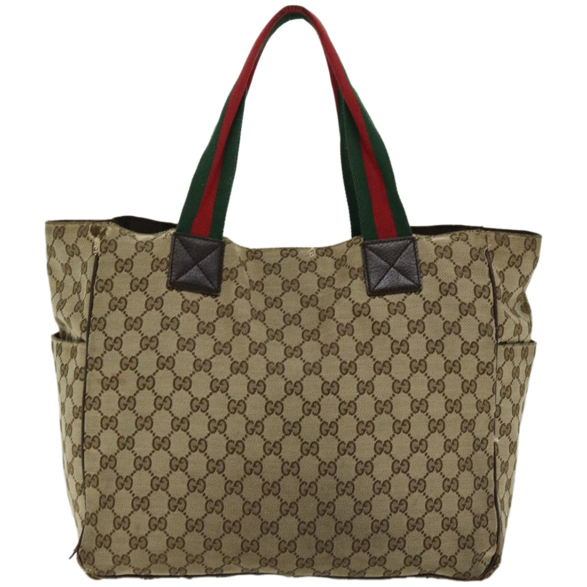 GUCCI GG Canvas Web Sherry Line Hand Bag Beige Red Green 161836  66731