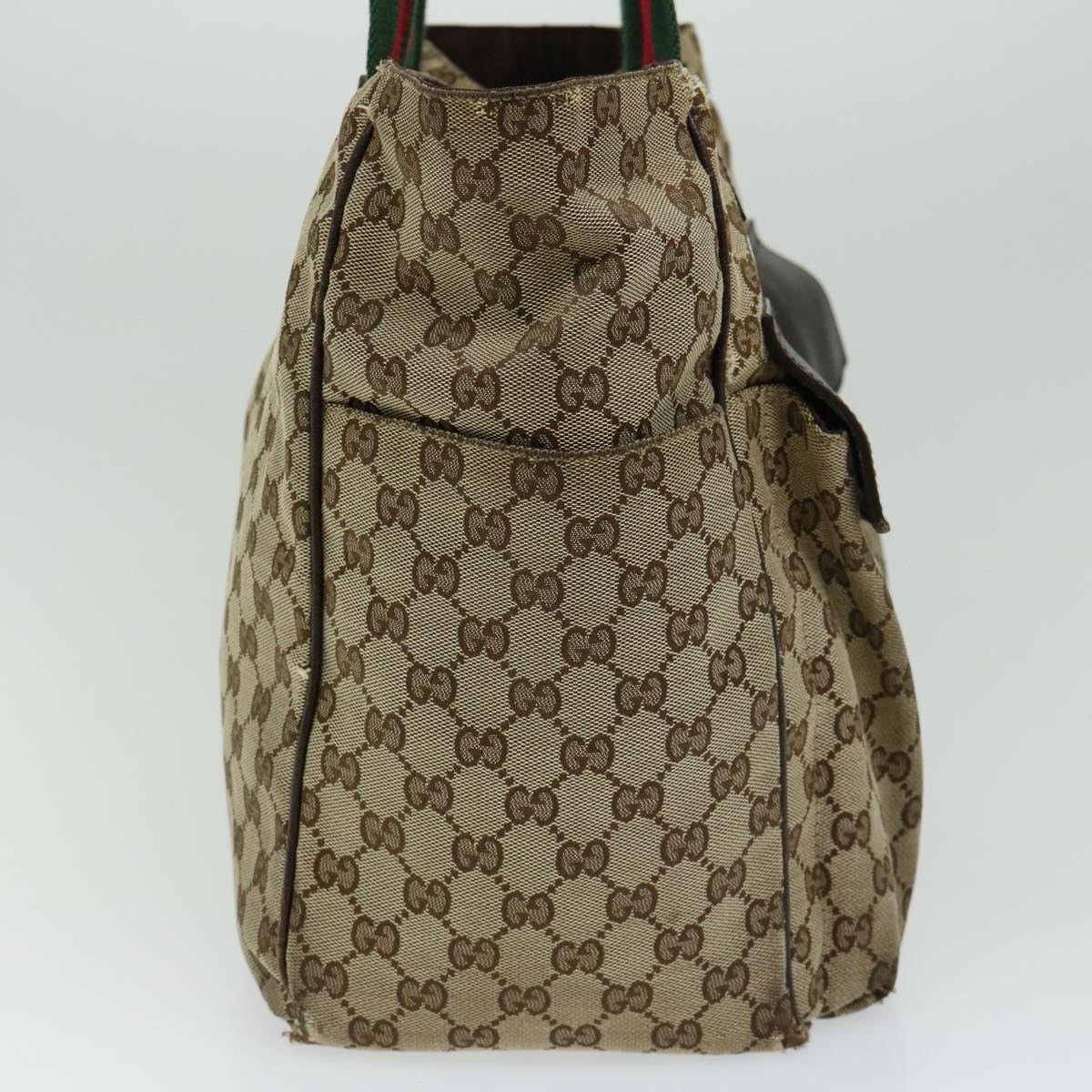 GUCCI GG Canvas Web Sherry Line Hand Bag Beige Red Green 161836  66731