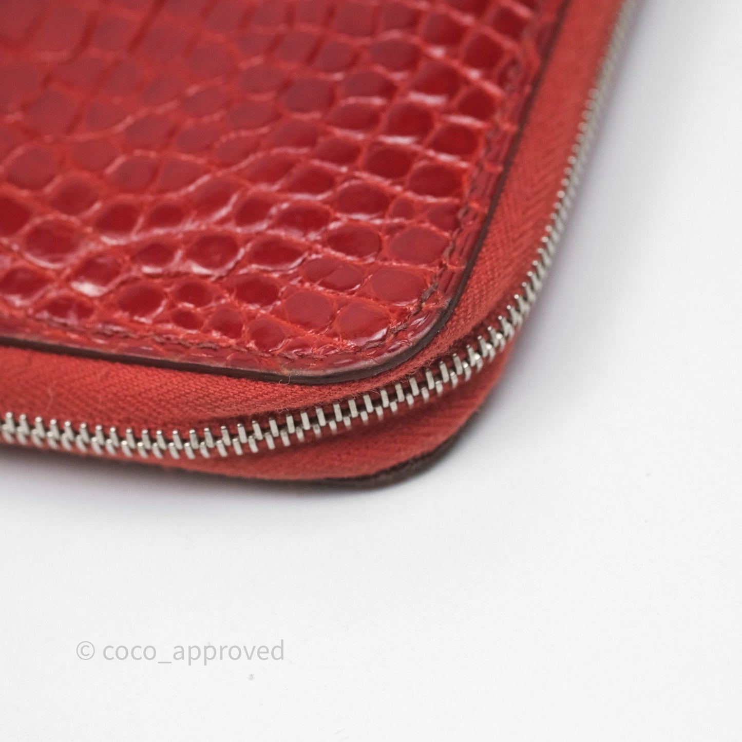 Hermès Azap Wallet Red Alligator Palladium Hardware