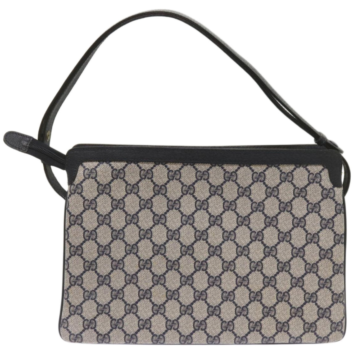 GUCCI GG Canvas Sherry Line Shoulder Bag PVC Navy Red  66740