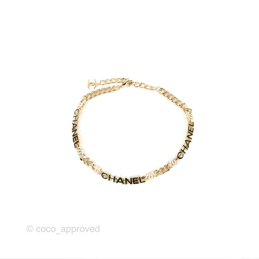 Chanel Logo CC Chain Choker Gold Tone 22S