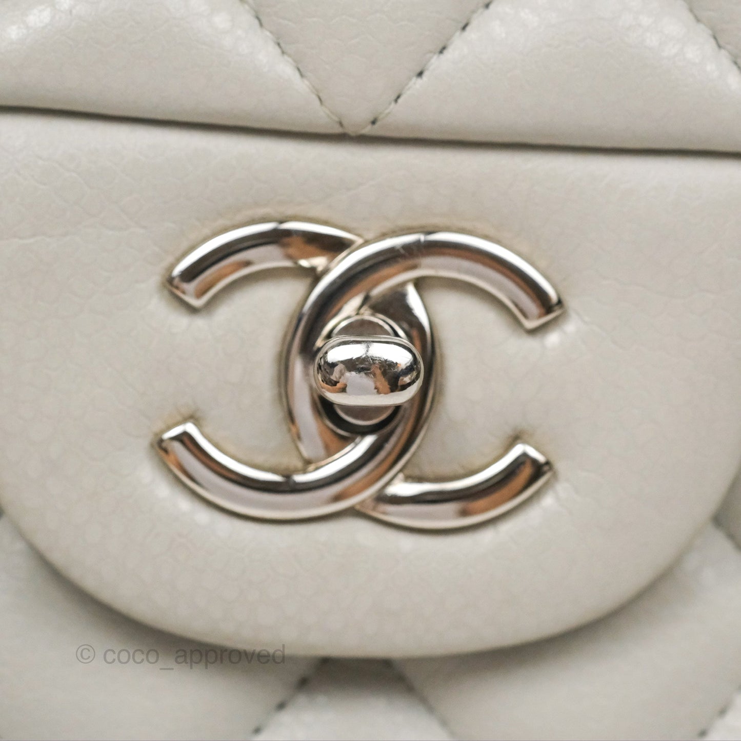 Chanel Jumbo Double Flap Light Grey Caviar Silver Hardware⁣⁣