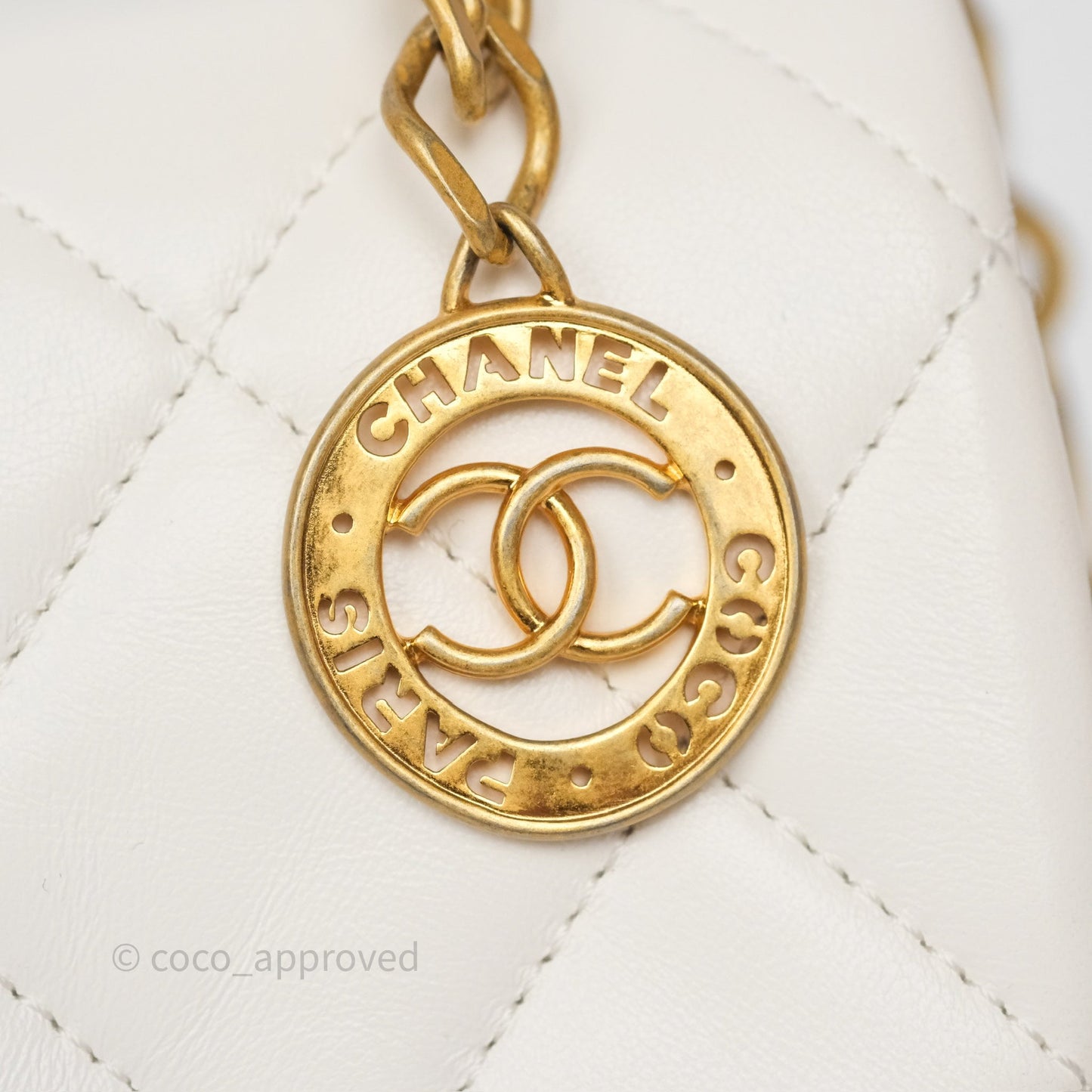 Chanel Small Fancy Jewel Flap White Shiny Lambskin Aged Gold Hardware 23S