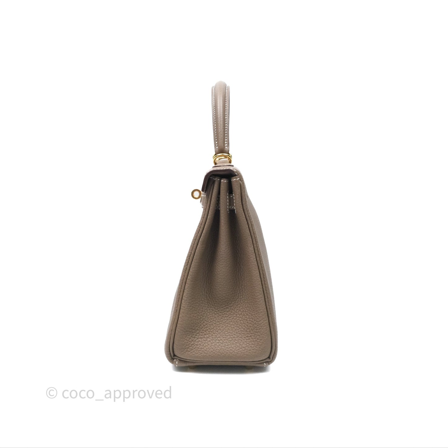 Hermès Kelly 25 Etoupe 18 Retourne Togo Gold Hardware