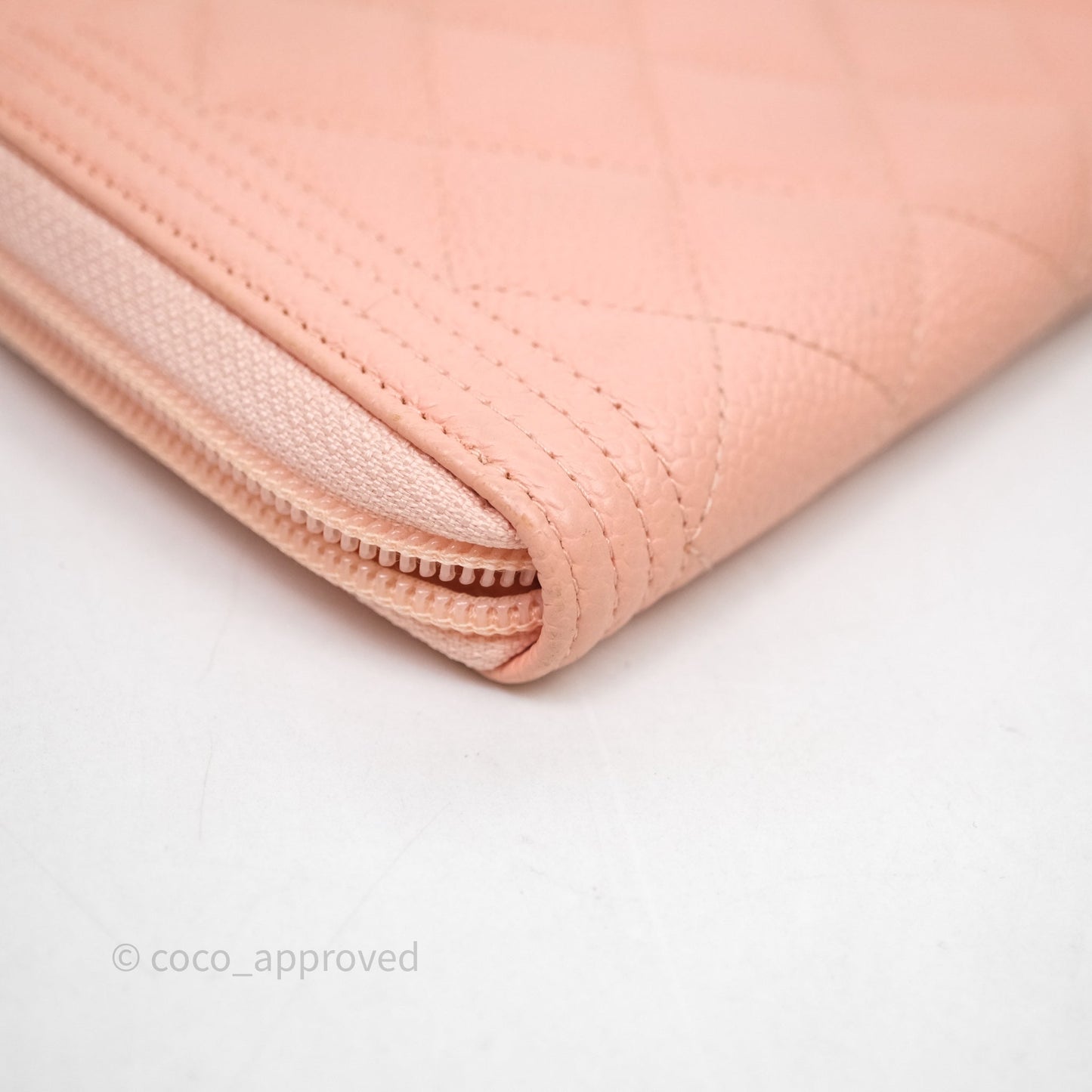Chanel Boy Zip Long Wallet Pink Caviar Gold Hardware