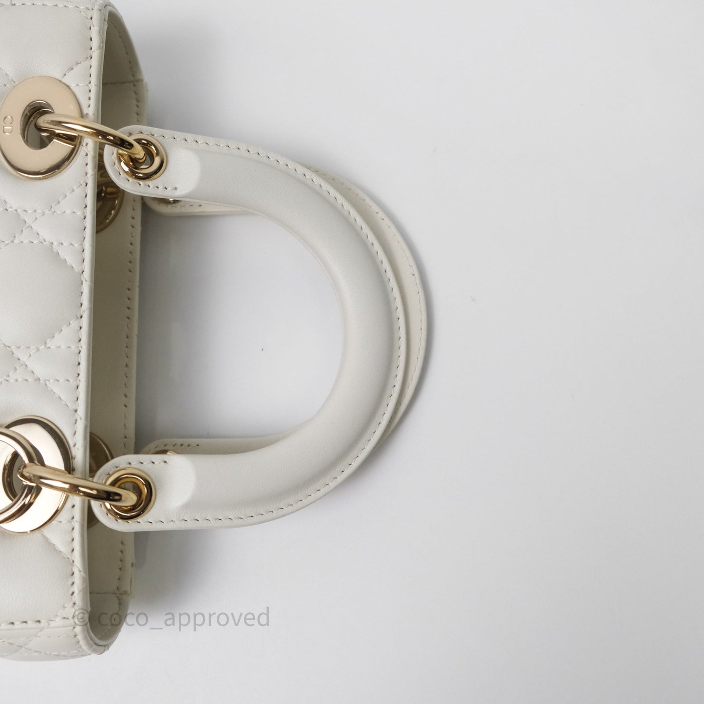 Christian Dior Small My ABCDior Lady Dior Bag White Cannage Lambskin Gold Hardware