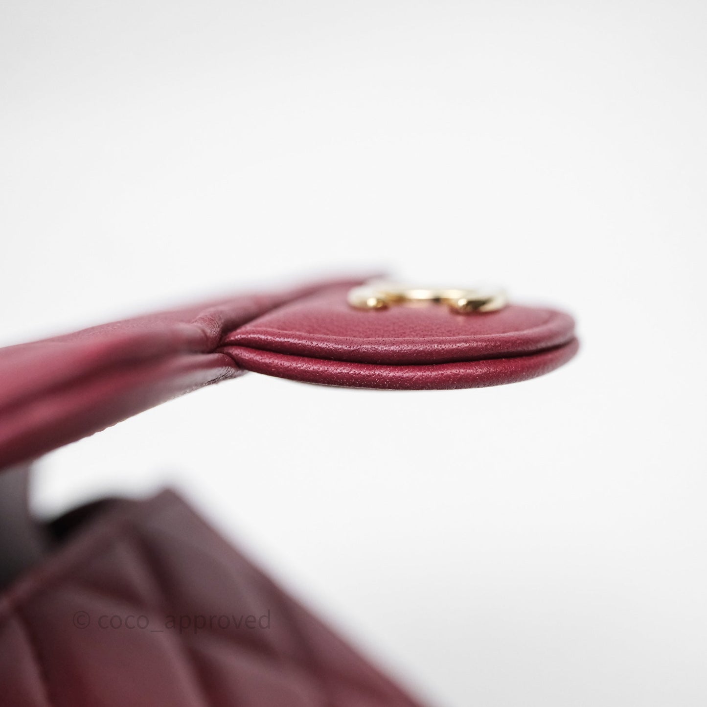 Chanel Mini Top Handle Flap Bag Red Lambskin Gold Hardware