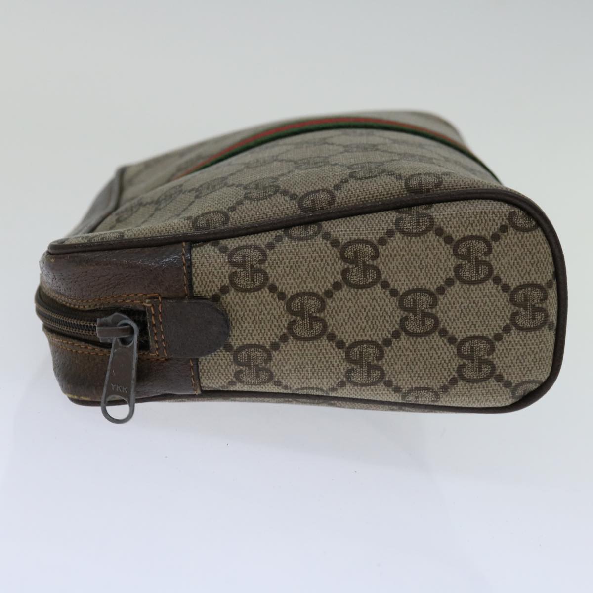 GUCCI GG Supreme Web Sherry Line Clutch Bag Beige Red Green 89 01 012  66851