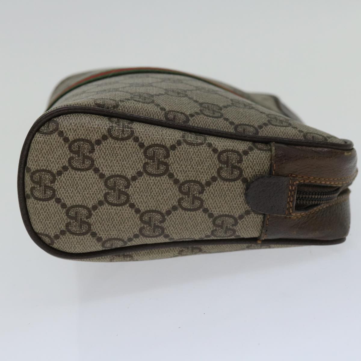 GUCCI GG Supreme Web Sherry Line Clutch Bag Beige Red Green 89 01 012  66851