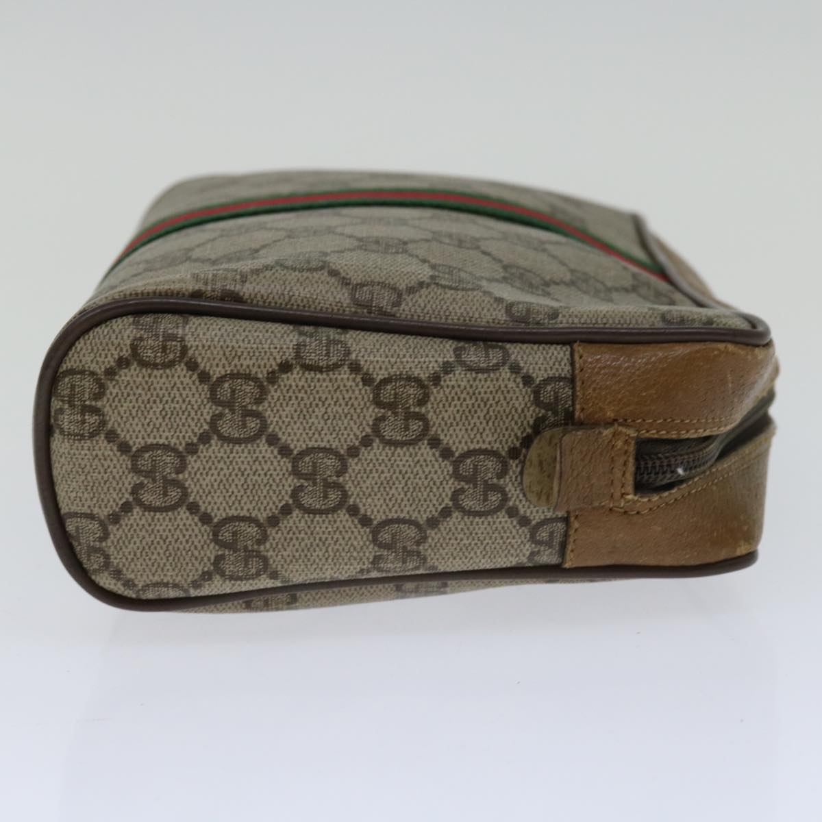 GUCCI GG Supreme Web Sherry Line Clutch Bag Beige Red Green 89 01 012  66852