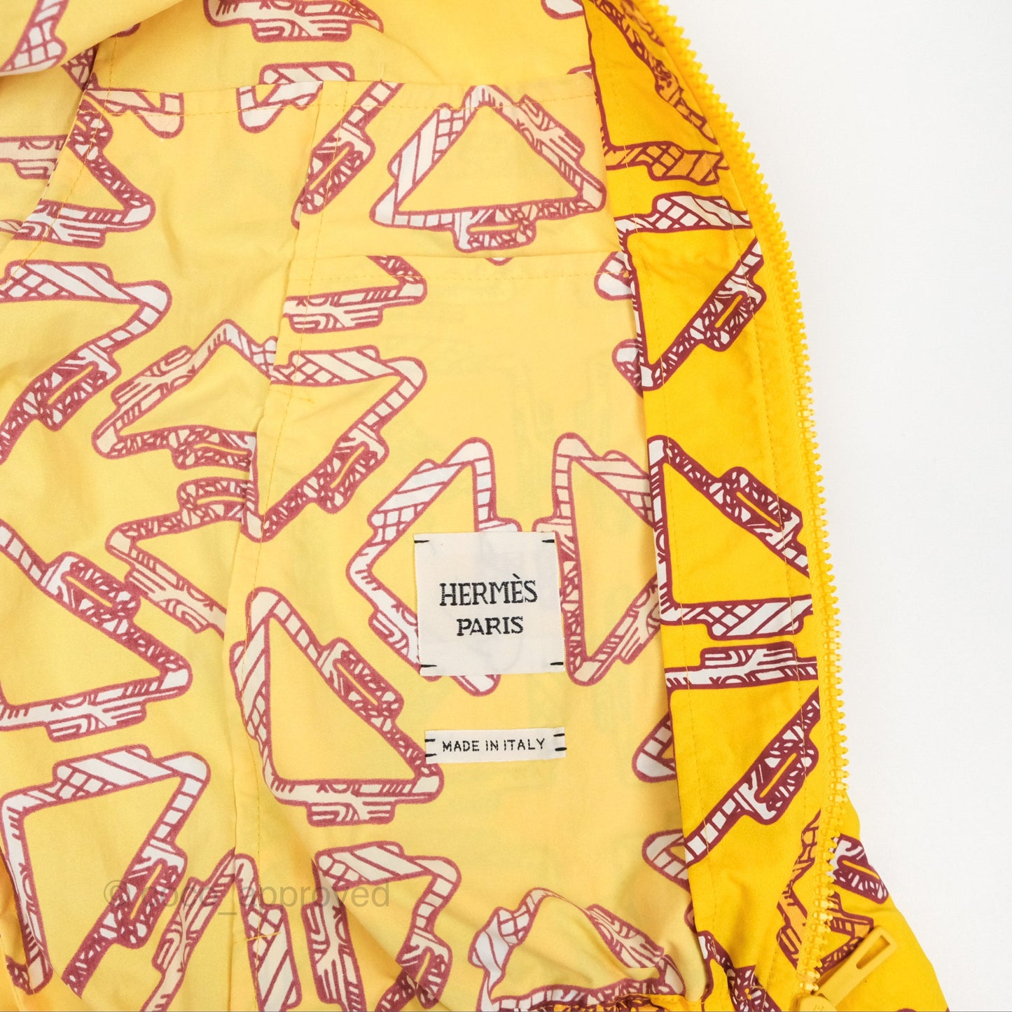 Hermes "Tatersales" Short Beach Windbreaker Jaune Tournesol Size 36