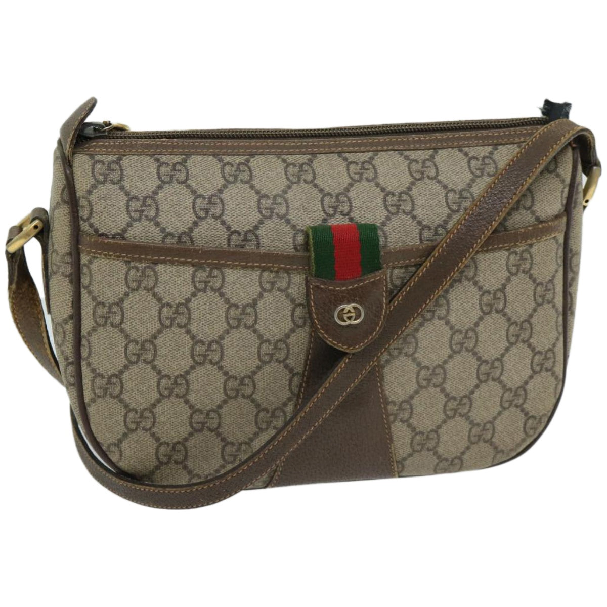GUCCI GG Supreme Web Sherry Line Shoulder Bag Beige 001 123 6177 4023  66865