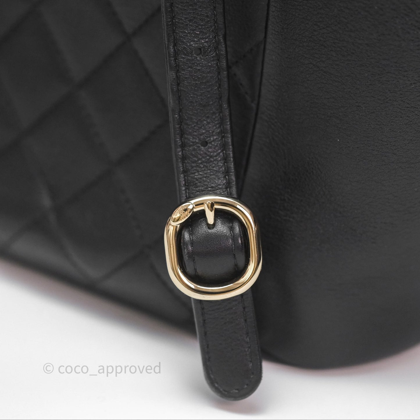 Chanel Quilted Large Duma Drawstring Backpack Black Calfskin