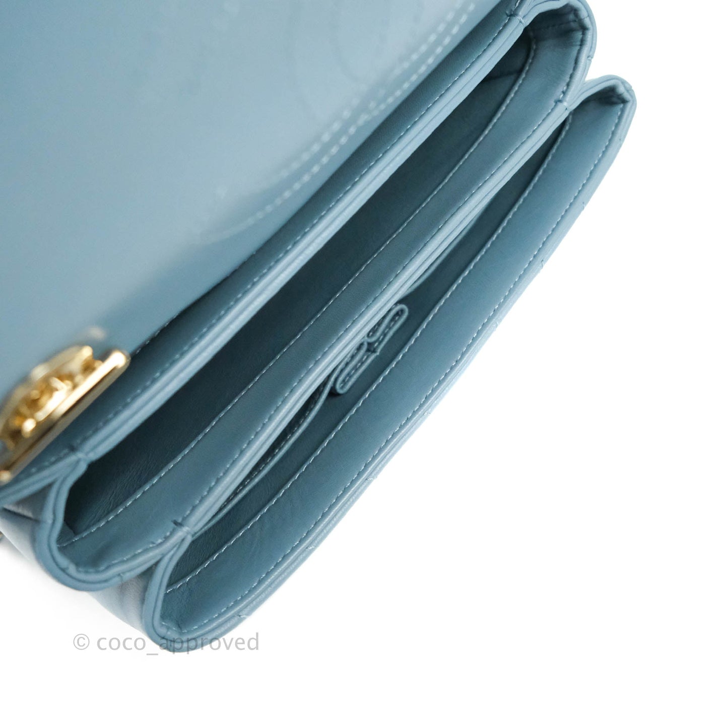 Chanel Trendy CC Chevron Small Blue Lambskin Gold Hardware