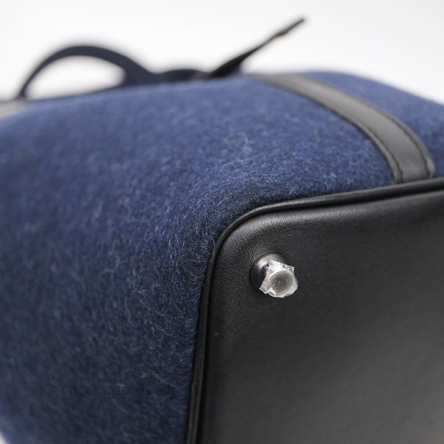 Hermès Picotin 18 Bleu Nuit 2Z / Swift Noir 89 Wool Feutre Swift Palladium Hardware