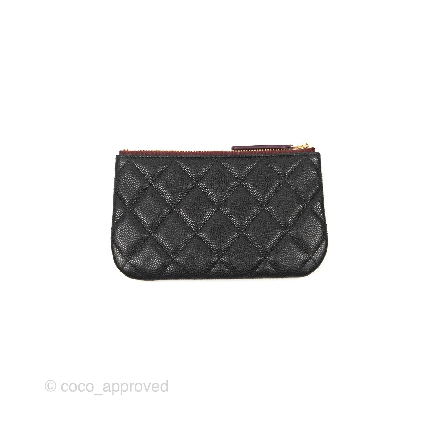 Chanel Quilted Mini O Case Black Caviar Gold Hardware