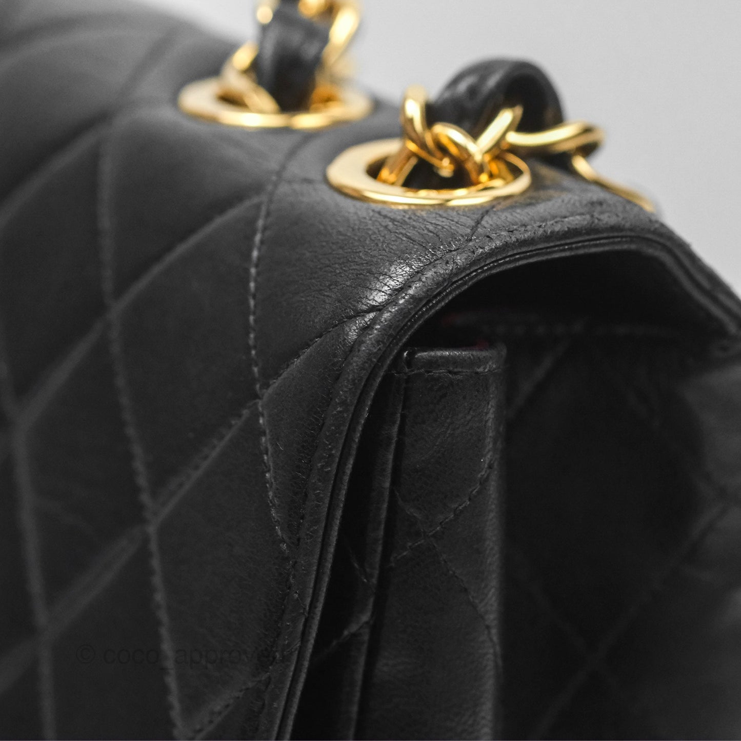 Chanel Vintage Jumbo Single Flap Black Lambskin 24K Gold Hardware