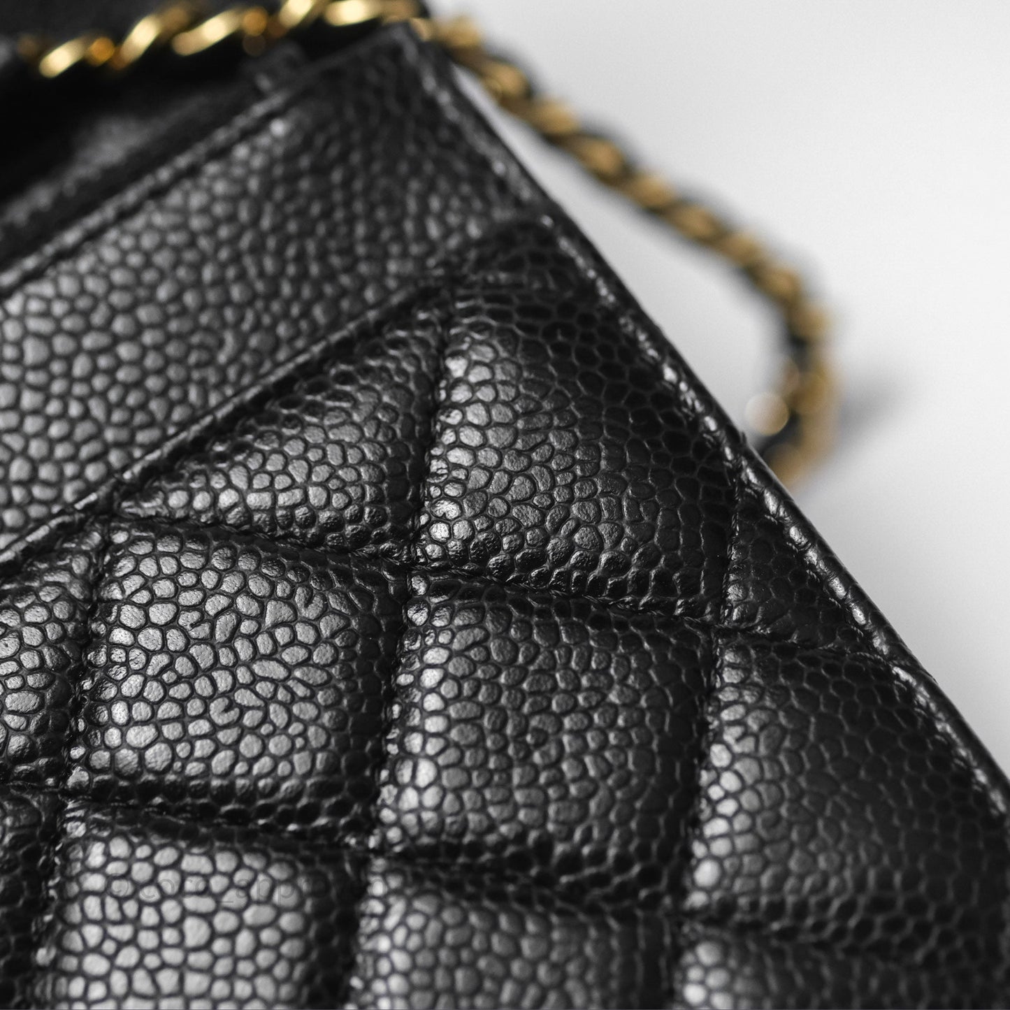 Chanel Quilted WOC Black Caviar Gold Hardware