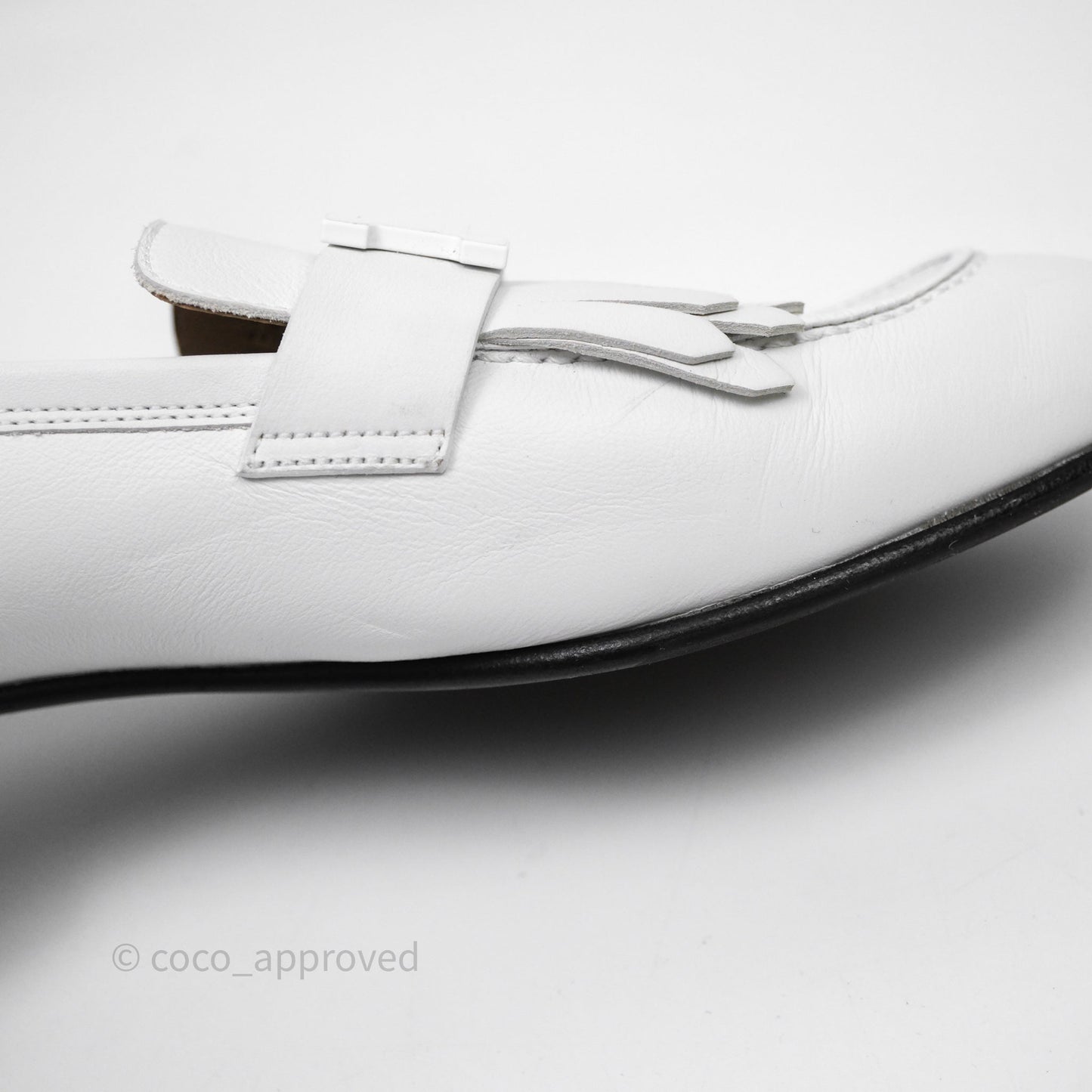 Hermès Royal Loafers White Calfskin Size 38