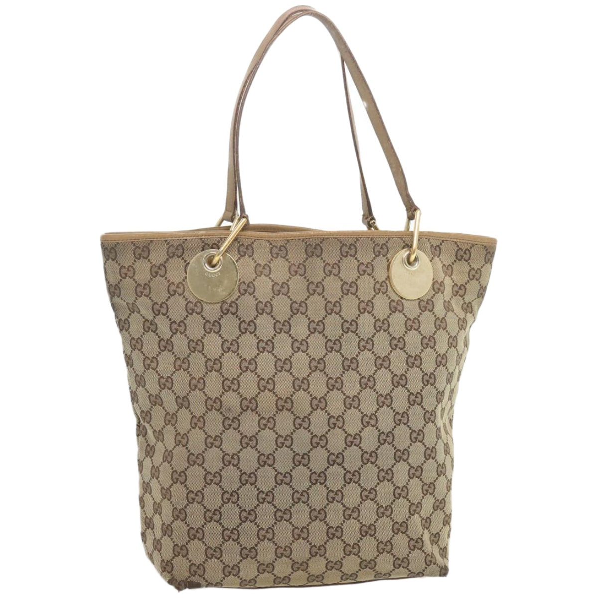 GUCCI GG Canvas Tote Bag Beige 120836  66932