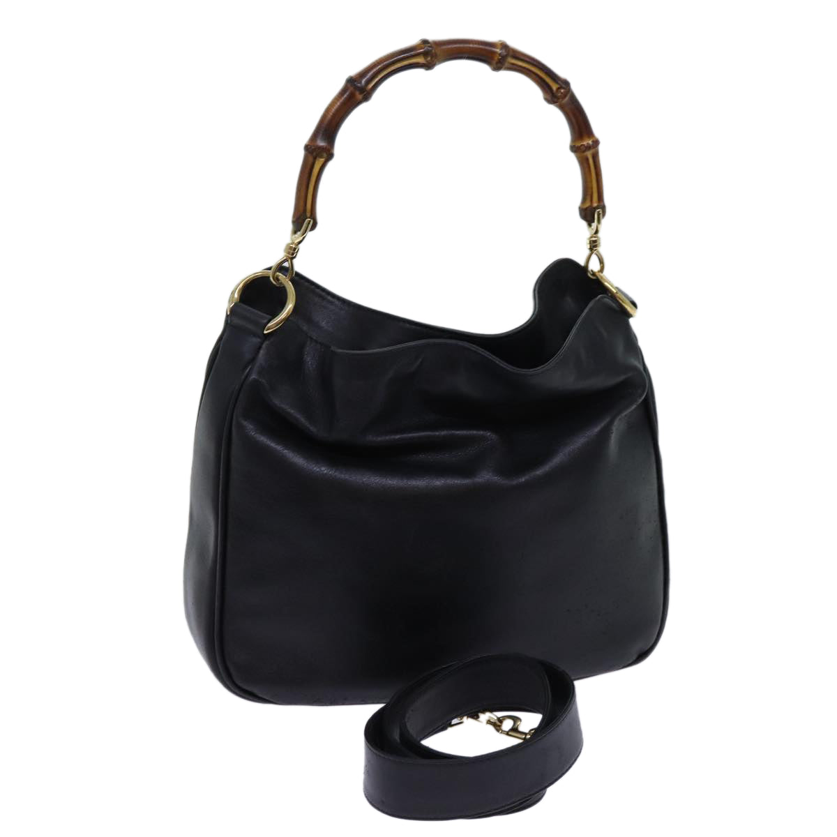 Luxury Gucci Trending 2025 Bamboo Shoulder Bag Leather 2way Black  66948