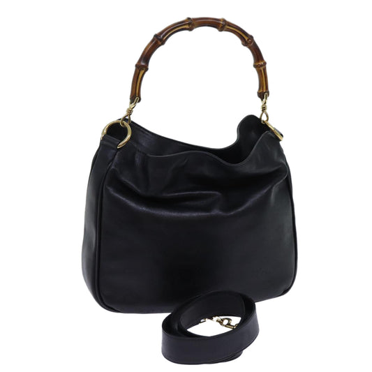 Luxury Gucci Trending 2025 Bamboo Shoulder Bag Leather 2way Black  66948