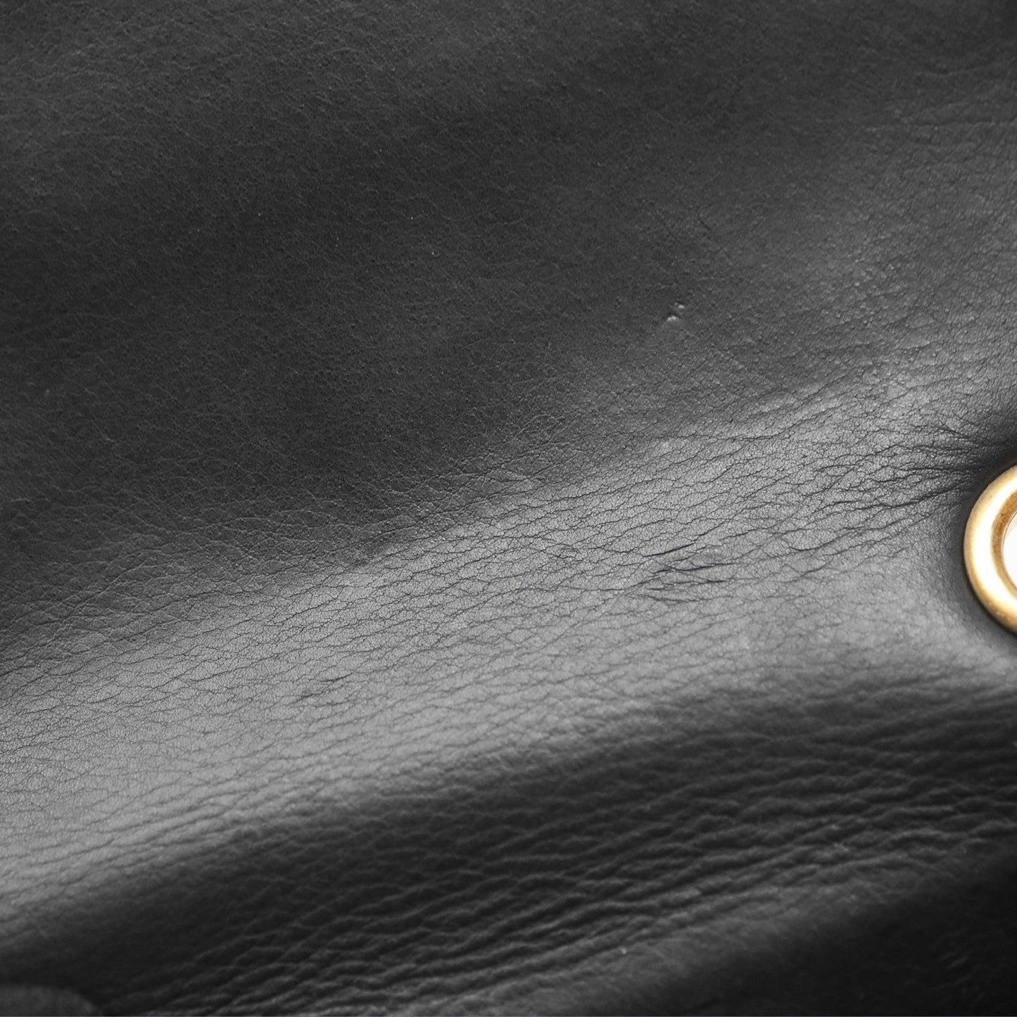 Chanel Quilted Side Chain Flap Bag Black Calfskin Aged Gold Hardware