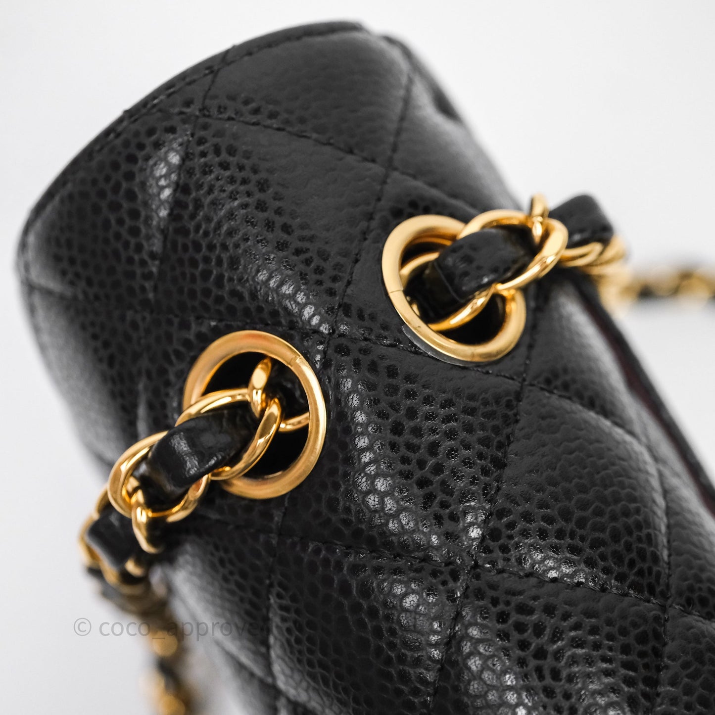 Chanel Small Classic Flap Quilted Black Caviar Gold Hardware