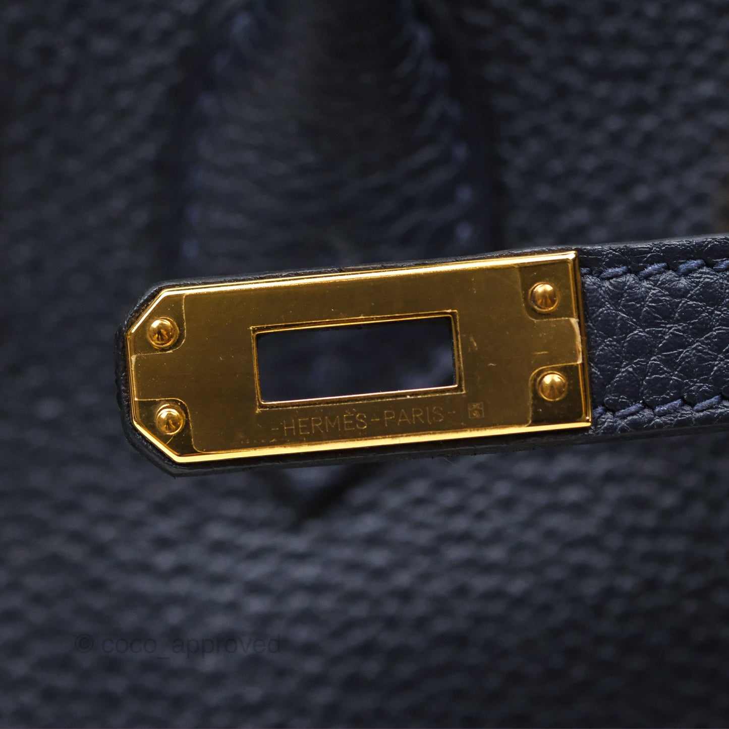 Hermès Birkin 25 Retourne Bleu Nuit 2Z Togo Gold Hardware